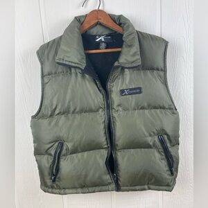 Extreme Air Men’s Army Green Feather Down Fleece Lined Puffer Vest Size Large